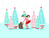 Joyful Friend Winter Illustration
